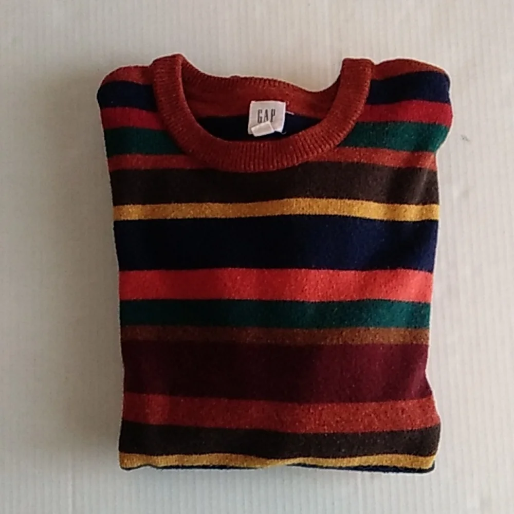 Gap men's orange stripes wool blend sweater size Medium - Picture 1 of 6